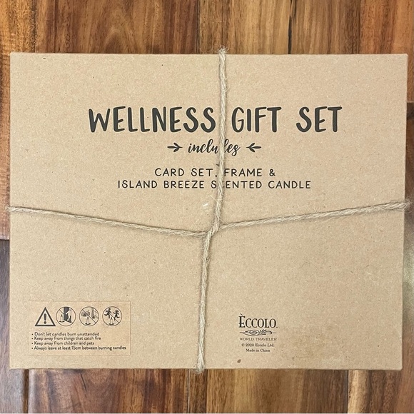 New Eccolo Wellness Gift Set With Card Set, Frame, Island Breeze Scented Candle. - Picture 3 of 13